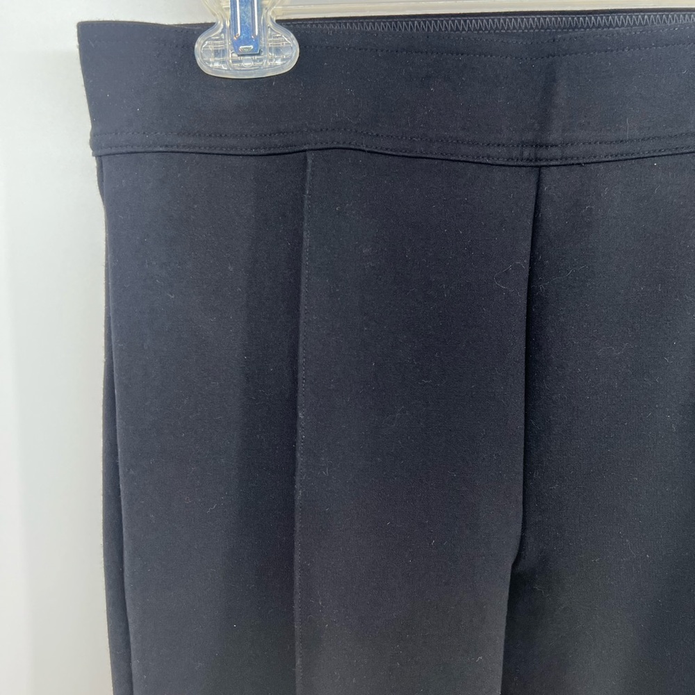 LOFT Black Stretchy Pull On Straight Leg Trousers Front Seam M Medium - Picture 4 of 9